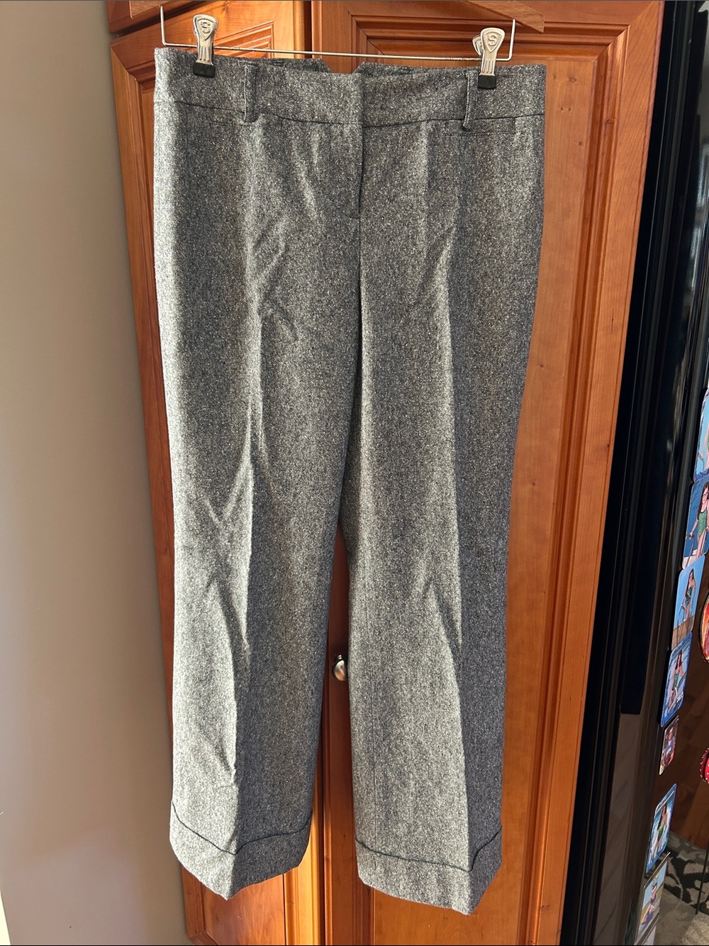 Ann Taylor LOFT Gray Tweed Dress Pants, size 6P, 60% wool, light grey